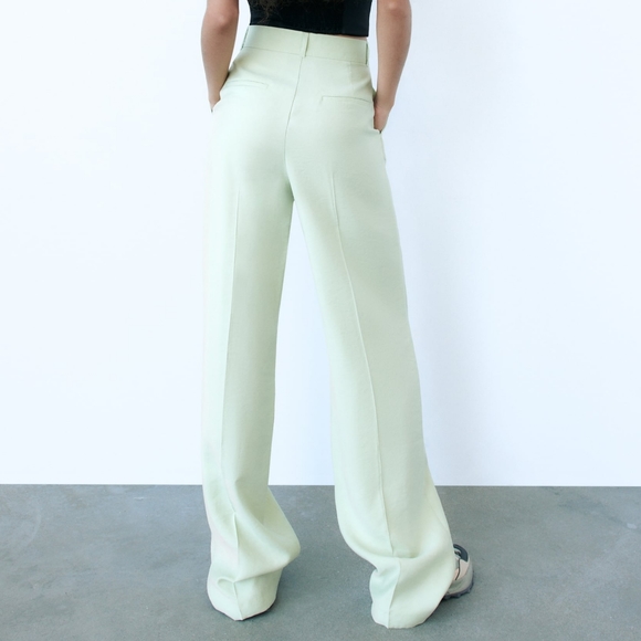 Zara light green wide leg trousers - Picture 3 of 4
